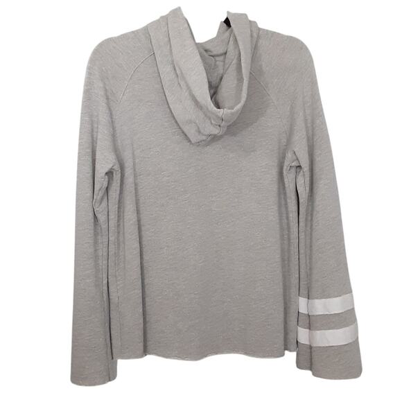 Sundry White Stripe Raw Hem Hoodie Sweatshirt Wide Leg Pants Tracksuit Set Sz 2 - Picture 7 of 13